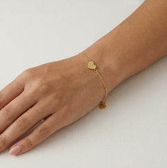 Pulsera simple de corazón en oro