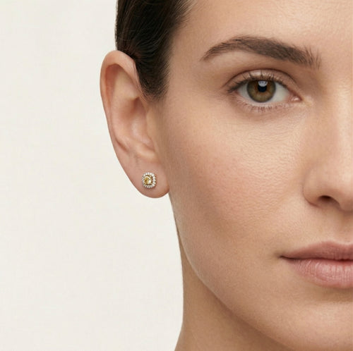 Square diamond studs