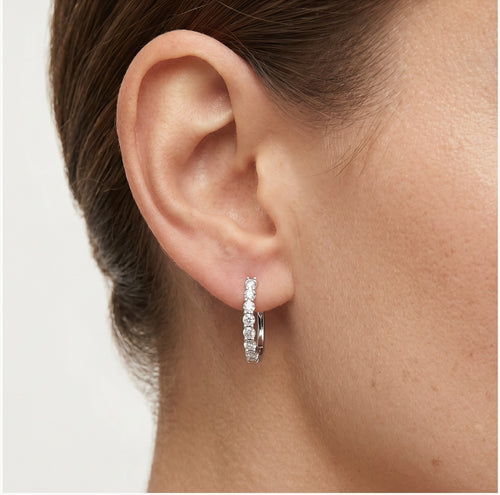 White gold diamond drop earrings