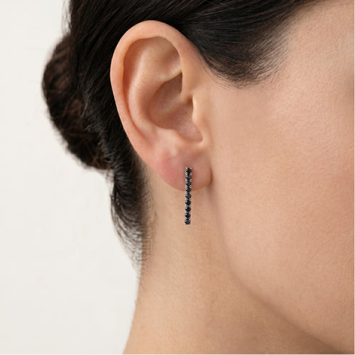 Stříbrné visací náušnice s onyxem