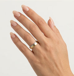 Sparkling dual tone gold wedding ring