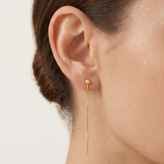 Provlékací zlaté náušnice s kuličkama