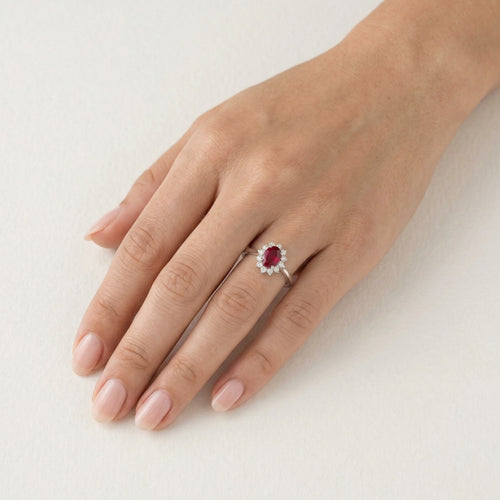 Majestic 18kt diamond and ruby ring