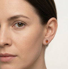 Pendientes ovalados de ámbar