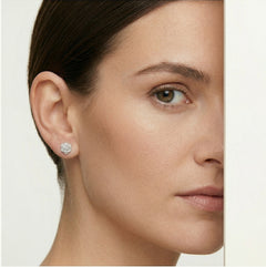 Stříbrné puzetové náušnice růžové