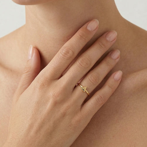 Gold triangle ring