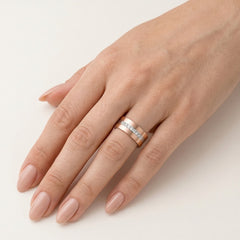 Snubní prsteny s růžovým a bílým zlatem