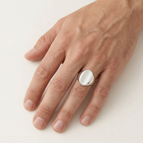 Sterling silver classic men ring