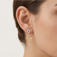 Unique gold earrings with diamonds