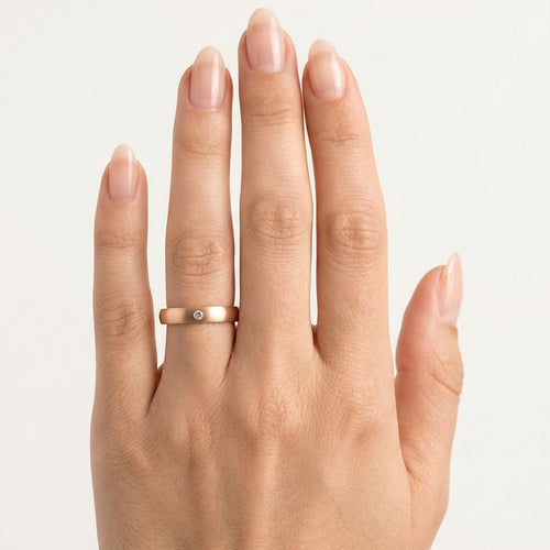 Rose gold simple matte wedding ring
