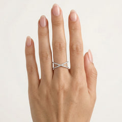 Chic X design silver women ring