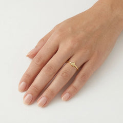 Gold triangle ring