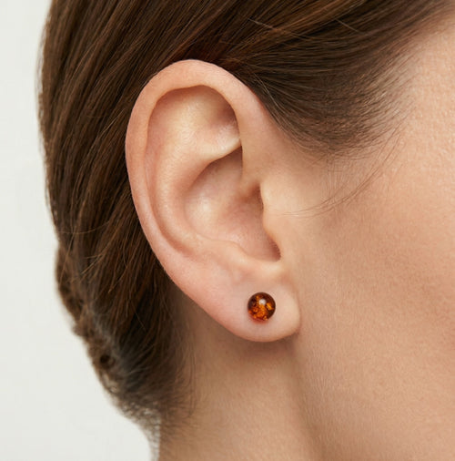Aretes de bola de ámbar