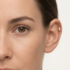 Piercing en or élégant avec zirconium serti clos