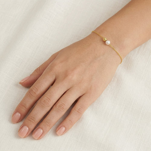 Bracelet avec perle et perle en or