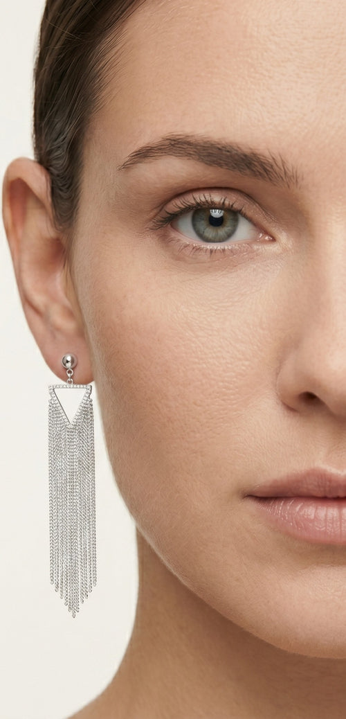 Stříbrné visací náušnice bez kamenů