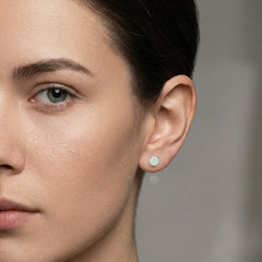 Stříbrné náušnice bílý opal