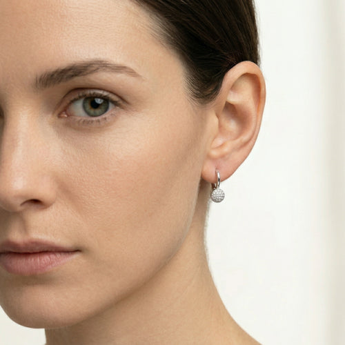 Boucles d'oreilles boule en diamant