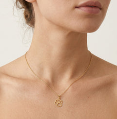 Yellow gold dog paw pendant