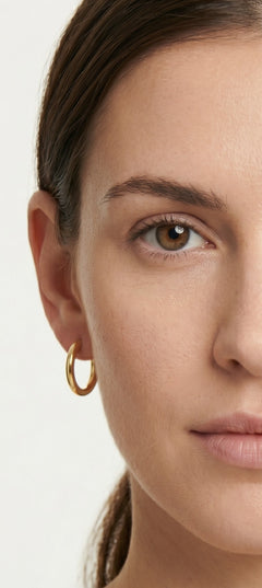 High polished gold hoop earrings