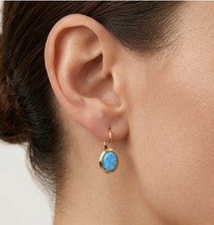 Classic blue opal earrings