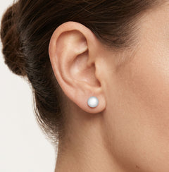 Ball white gold stud earrings