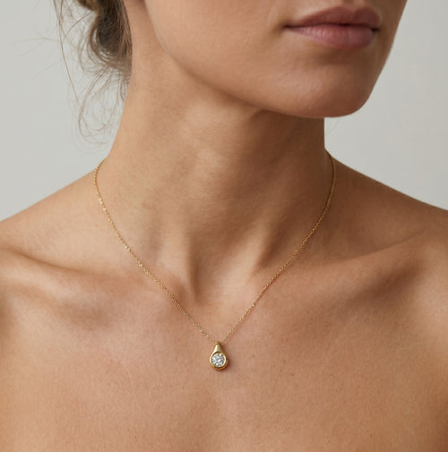 Bezel Yellow Gold Solitaire Pendant