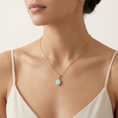 Schlichter Weißgold-Anhänger mit Opal