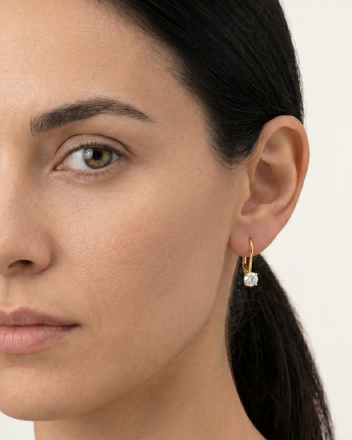Lever back diamond earrings