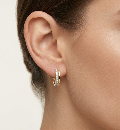 Zlaté diamantové náušnice