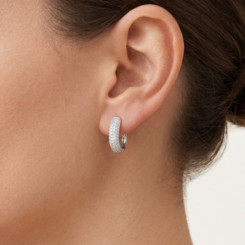 Pendientes con cuatro filas de zirconias cúbicas