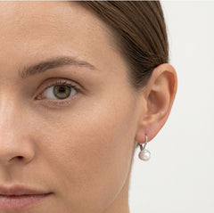 Unique pearl and cubic zirconia women drop earrings