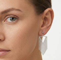 Stylové stříbrné visací náušnice