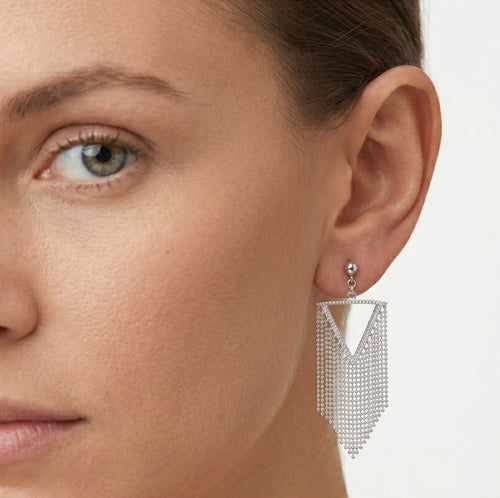 Stylové stříbrné visací náušnice