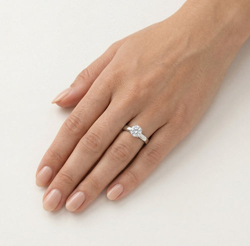 Unique white gold ring with cubic zirconia