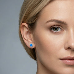 Královské pecky s kulatým modrým opálem