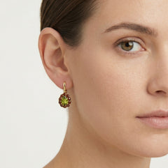 Royal radiance moldavite and garnet elegance