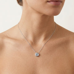 Elegant  white gold solitaire diamond pendant