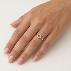 Yellow gold diamond circle ring