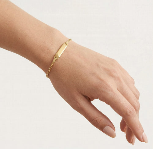 Pulsera de cadena con placa mate