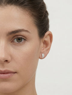 Silver stud earrings wings