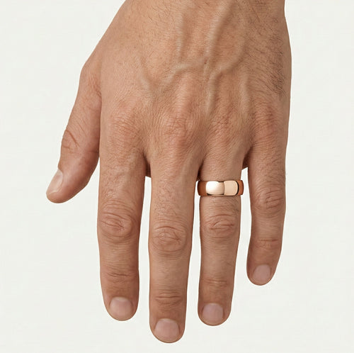 Elegantní 6 mm široké snubní prsteny z růžového zlata