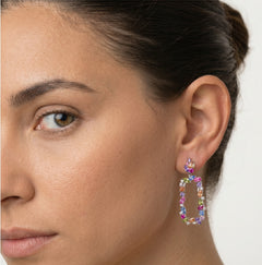 Vícebarevné obdélníkové náušnice