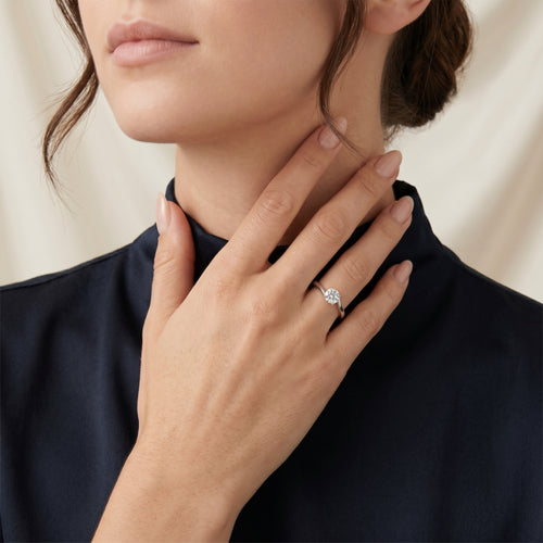 Twist Diamond Solitaire Ring