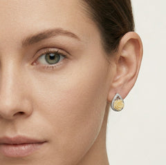 White rose earrings