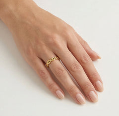 Anillo Coffee Grain en oro amarillo