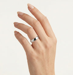 Anillo de boda clásico grueso de oro blanco