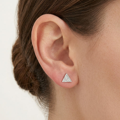 Náušnice z žlutého zlata s diamanty-trojúhelníkový tvar