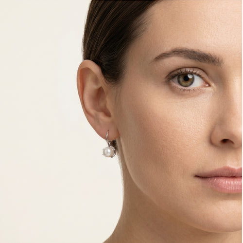 Unique pearl  women drop earrings