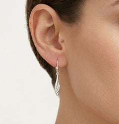 White gold drop earrings with matte
